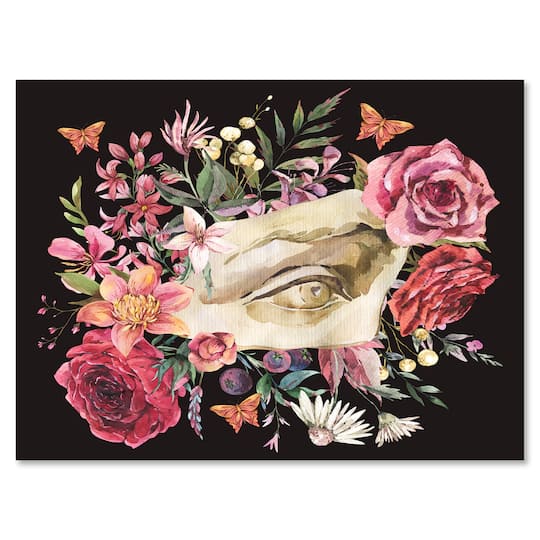 Designart - Greek Sculpture David Eye With Dried Wildflowers